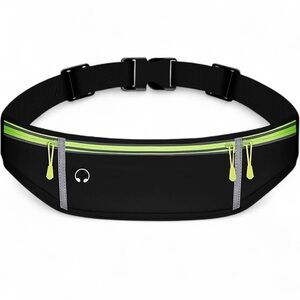 Black Running Waist Pack with Neon Accents